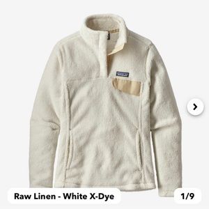 Patagonia retool snap pullover raw linen (white) size large